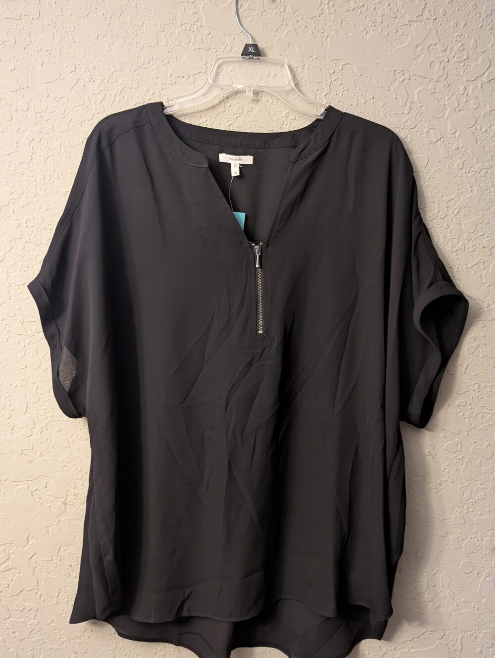 Maurice's Black Zip-Front Women’s Blouse